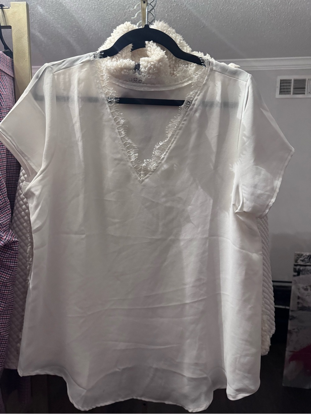 Classic White Lace-Trim V-Neck Camisole